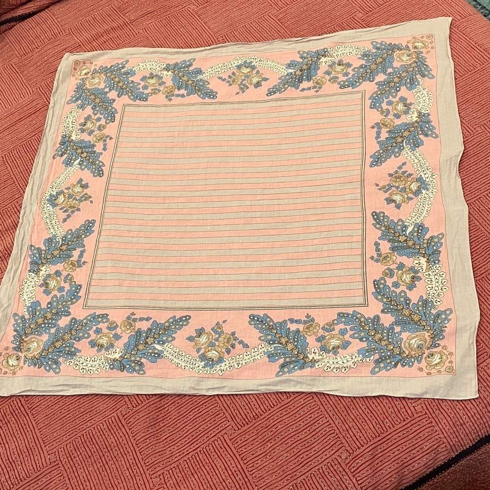 Oversized scarf beautiful Floral Pink grey Blue
